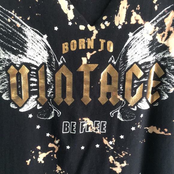 VINTAGE Black & Metallic Muscle Shirt Tank Keyhole ROCK BAND Z M - Picture 2 of 6